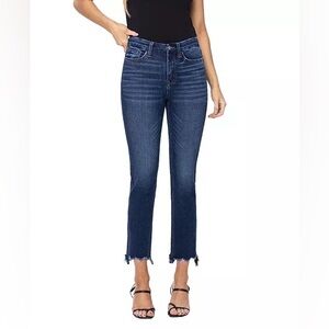 Like New Flying Monkey Women's High Rise Cropped Step Hem Slim Straight Jeans